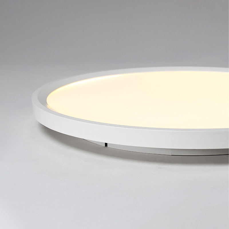 Minimalist White Disc Flush Light 16"/19.5"/23.5" Dia Super Thin Acrylic LED Ceiling Lamp in Warm/White Light/Remote Control Stepless Dimming Clearhalo 'Ceiling Lights' 'Close To Ceiling Lights' 'Close to ceiling' 'Flush mount' Lighting' 291839