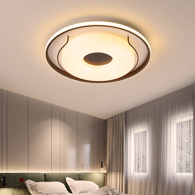 16"/19.5" Dia White Round Ceiling Flush Light Nordic Style LED Acrylic Flushmount Lighting in Warm/White Light White Clearhalo 'Ceiling Lights' 'Close To Ceiling Lights' 'Close to ceiling' 'Flush mount' Lighting' 291840