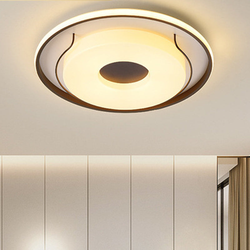 16"/19.5" Dia White Round Ceiling Flush Light Nordic Style LED Acrylic Flushmount Lighting in Warm/White Light Clearhalo 'Ceiling Lights' 'Close To Ceiling Lights' 'Close to ceiling' 'Flush mount' Lighting' 291841