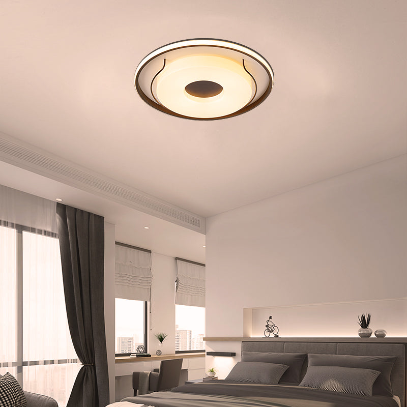 16"/19.5" Dia White Round Ceiling Flush Light Nordic Style LED Acrylic Flushmount Lighting in Warm/White Light Clearhalo 'Ceiling Lights' 'Close To Ceiling Lights' 'Close to ceiling' 'Flush mount' Lighting' 291843