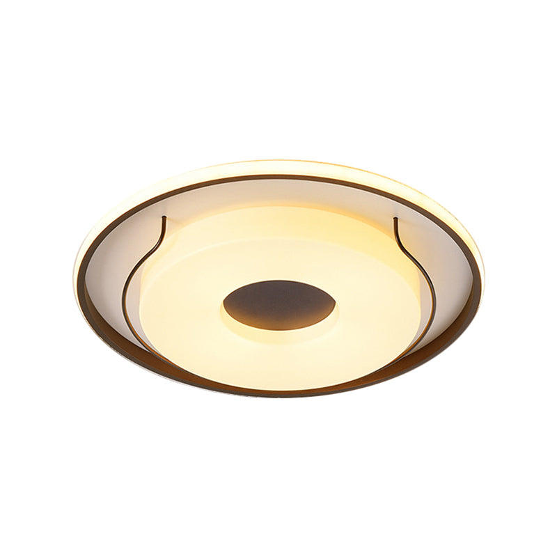 16"/19.5" Dia White Round Ceiling Flush Light Nordic Style LED Acrylic Flushmount Lighting in Warm/White Light Clearhalo 'Ceiling Lights' 'Close To Ceiling Lights' 'Close to ceiling' 'Flush mount' Lighting' 291844