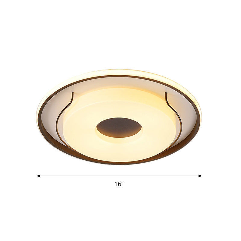 16"/19.5" Dia White Round Ceiling Flush Light Nordic Style LED Acrylic Flushmount Lighting in Warm/White Light Clearhalo 'Ceiling Lights' 'Close To Ceiling Lights' 'Close to ceiling' 'Flush mount' Lighting' 291845