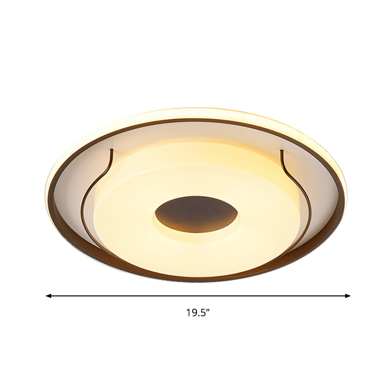 16"/19.5" Dia White Round Ceiling Flush Light Nordic Style LED Acrylic Flushmount Lighting in Warm/White Light Clearhalo 'Ceiling Lights' 'Close To Ceiling Lights' 'Close to ceiling' 'Flush mount' Lighting' 291846