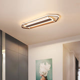 Coffee Pencil Shape Ceiling Light Minimalist 23.5"/31.5"/39" W LED Metal Flush Mount Lighting in Warm/White Light Clearhalo 'Ceiling Lights' 'Close To Ceiling Lights' 'Close to ceiling' 'Flush mount' Lighting' 291854