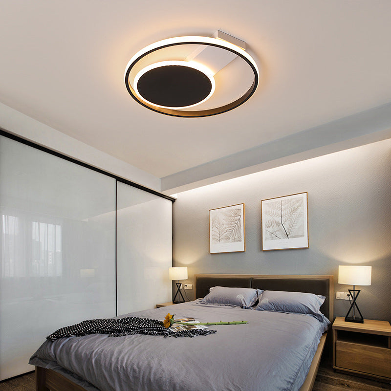 Black Orbit Ceiling Mount Light Simplicity 16"/19.5" Dia LED Slim Acrylic Flush Lighting in Warm/White Light Clearhalo 'Ceiling Lights' 'Close To Ceiling Lights' 'Close to ceiling' 'Flush mount' Lighting' 291916