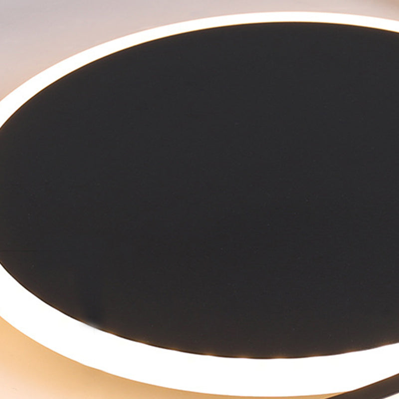 Black Orbit Ceiling Mount Light Simplicity 16"/19.5" Dia LED Slim Acrylic Flush Lighting in Warm/White Light Clearhalo 'Ceiling Lights' 'Close To Ceiling Lights' 'Close to ceiling' 'Flush mount' Lighting' 291921