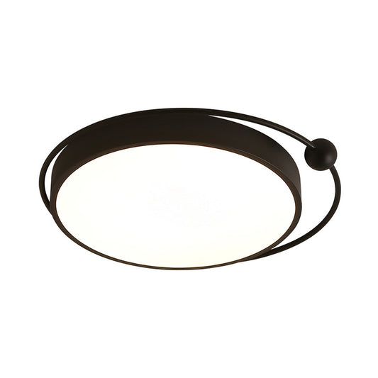 18"/21.5" Dia Black Round Flush Mount Light Acrylic LED Simple Ceiling Lighting in Warm/White Light Clearhalo 'Ceiling Lights' 'Close To Ceiling Lights' 'Close to ceiling' 'Flush mount' Lighting' 291946