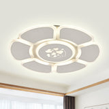 Minimalist Flower Acrylic Ceiling Lamp LED Flush Mount Light Fixture for Bedroom in White Clearhalo 'Ceiling Lights' 'Close To Ceiling Lights' 'Close to ceiling' 'Flush mount' Lighting' 291967