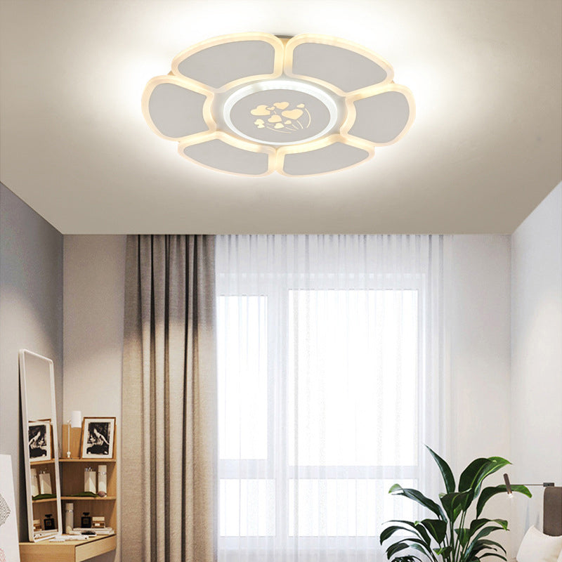 Minimalist Flower Acrylic Ceiling Lamp LED Flush Mount Light Fixture for Bedroom in White Clearhalo 'Ceiling Lights' 'Close To Ceiling Lights' 'Close to ceiling' 'Flush mount' Lighting' 291969