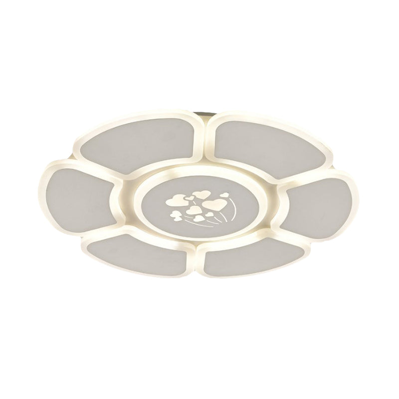 Minimalist Flower Acrylic Ceiling Lamp LED Flush Mount Light Fixture for Bedroom in White Clearhalo 'Ceiling Lights' 'Close To Ceiling Lights' 'Close to ceiling' 'Flush mount' Lighting' 291970