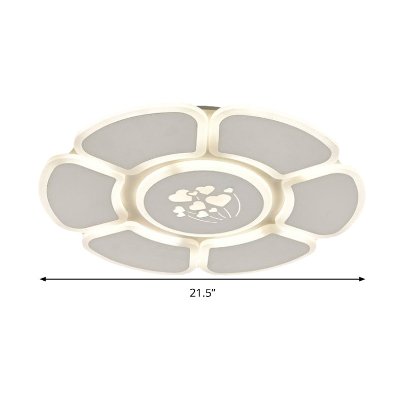 Minimalist Flower Acrylic Ceiling Lamp LED Flush Mount Light Fixture for Bedroom in White Clearhalo 'Ceiling Lights' 'Close To Ceiling Lights' 'Close to ceiling' 'Flush mount' Lighting' 291971