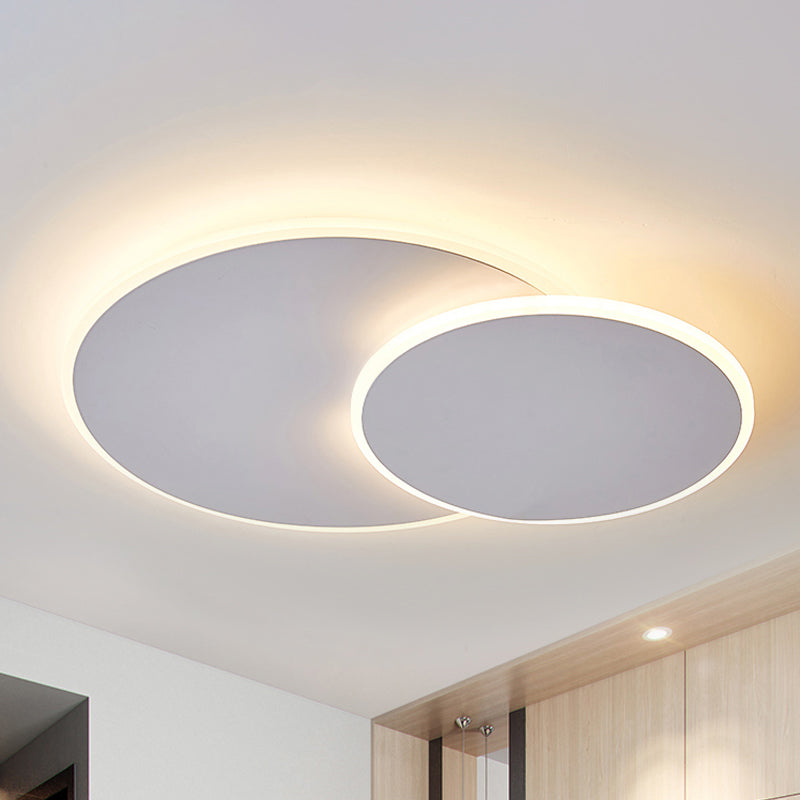 Round Acrylic Ceiling Light Fixture Minimalist White Coffee 16