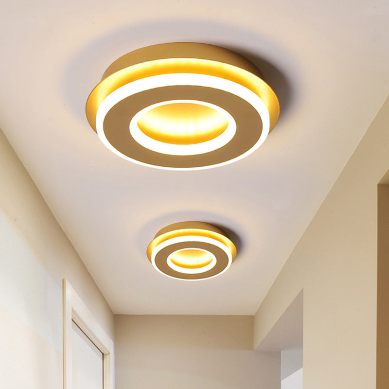 Gold Finish Round/Square Ceiling Lighting Modern Stylish Metallic LED Flushmount in Warm/White Light Clearhalo 'Ceiling Lights' 'Close To Ceiling Lights' 'Close to ceiling' 'Flush mount' Lighting' 292012