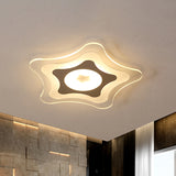 Five-Pointed Star Ceiling Light Simple Acrylic White LED Flush Light Fixture in Warm/White/3 Color Light, 16.5"/20.5" Wide Clearhalo 'Ceiling Lights' 'Close To Ceiling Lights' 'Close to ceiling' 'Flush mount' Lighting' 292025