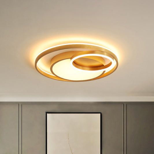 16"/23.5" Wide Circle Acrylic Ceiling Lamp Postmodern Gold LED Flush Mount Light Fixture, Warm Light/White Light/Remote Control Stepless Dimming Gold Clearhalo 'Ceiling Lights' 'Close To Ceiling Lights' 'Close to ceiling' 'Flush mount' Lighting' 292061