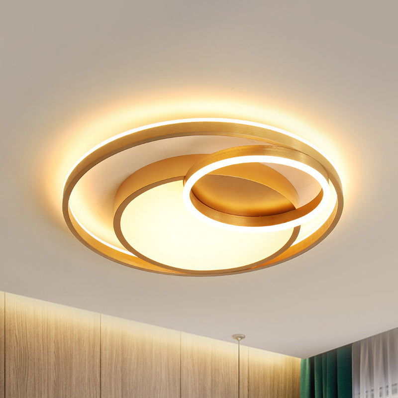 16"/23.5" Wide Circle Acrylic Ceiling Lamp Postmodern Gold LED Flush Mount Light Fixture, Warm Light/White Light/Remote Control Stepless Dimming Clearhalo 'Ceiling Lights' 'Close To Ceiling Lights' 'Close to ceiling' 'Flush mount' Lighting' 292063