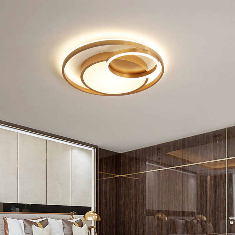 16"/23.5" Wide Circle Acrylic Ceiling Lamp Postmodern Gold LED Flush Mount Light Fixture, Warm Light/White Light/Remote Control Stepless Dimming Clearhalo 'Ceiling Lights' 'Close To Ceiling Lights' 'Close to ceiling' 'Flush mount' Lighting' 292064