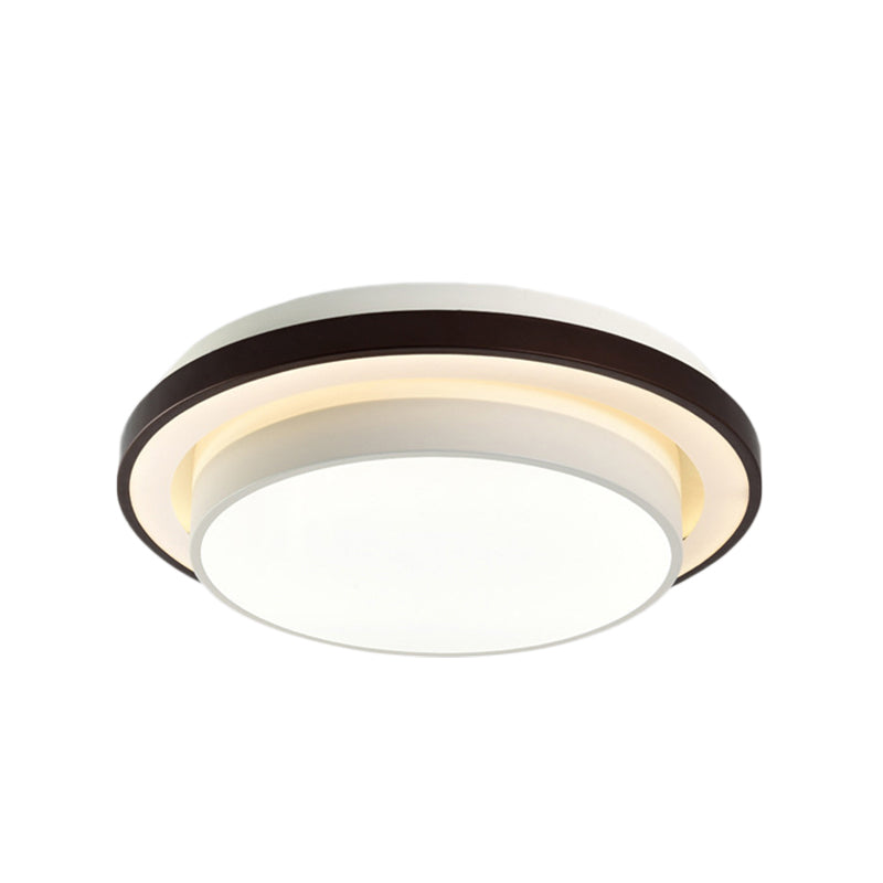 19.5"/31.5" Dia Round Iron Flush Light Contemporary LED Black and White Ceiling Lamp with Acrylic Diffuser in Third Gear Clearhalo 'Ceiling Lights' 'Close To Ceiling Lights' 'Close to ceiling' 'Flush mount' Lighting' 292150