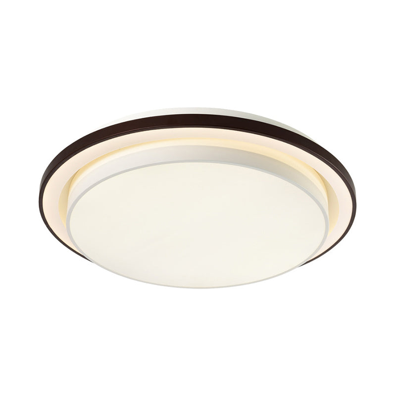 19.5"/31.5" Dia Round Iron Flush Light Contemporary LED Black and White Ceiling Lamp with Acrylic Diffuser in Third Gear Clearhalo 'Ceiling Lights' 'Close To Ceiling Lights' 'Close to ceiling' 'Flush mount' Lighting' 292157