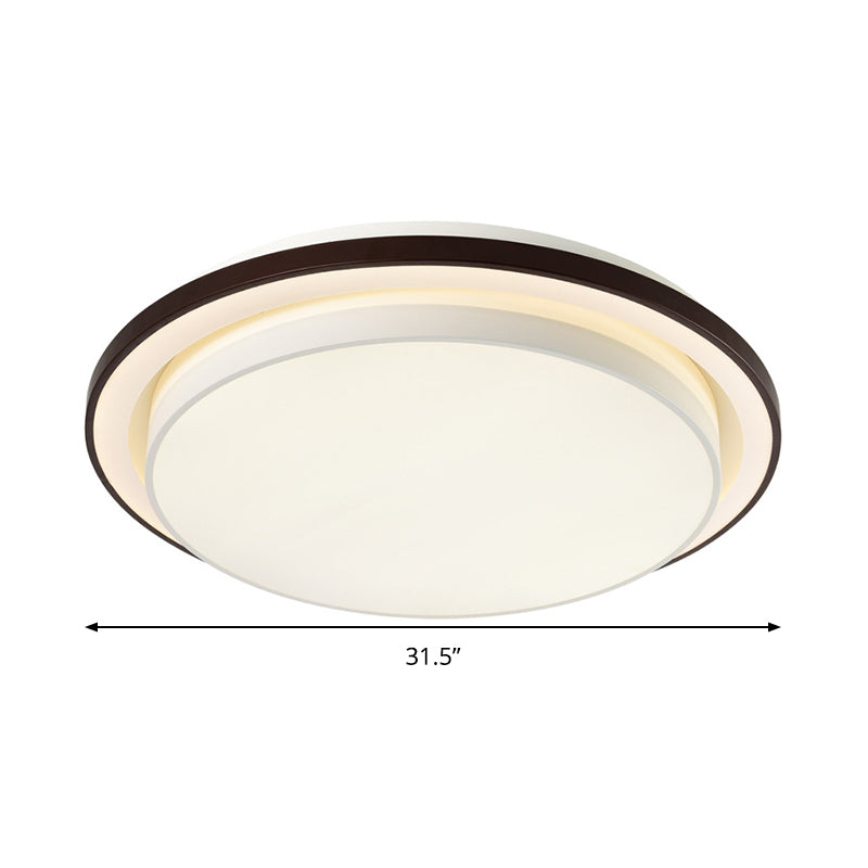 19.5"/31.5" Dia Round Iron Flush Light Contemporary LED Black and White Ceiling Lamp with Acrylic Diffuser in Third Gear Clearhalo 'Ceiling Lights' 'Close To Ceiling Lights' 'Close to ceiling' 'Flush mount' Lighting' 292158