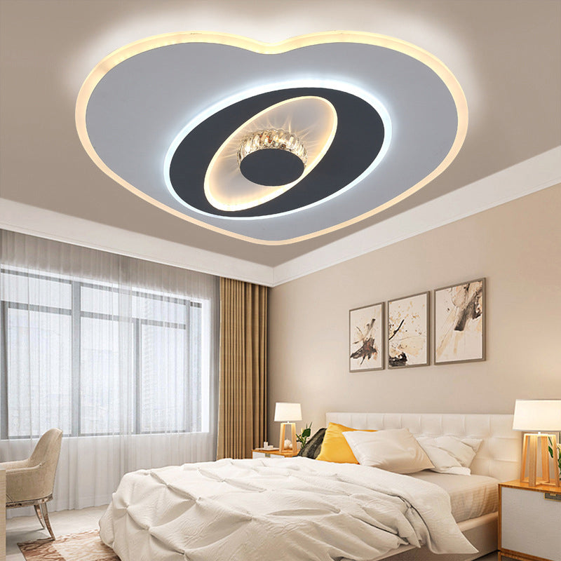 Acrylic Heart Shaped Flush Lighting Modernist LED Grey and White Ceiling Lamp, Third Gear Clearhalo 'Ceiling Lights' 'Close To Ceiling Lights' 'Close to ceiling' 'Flush mount' Lighting' 292174