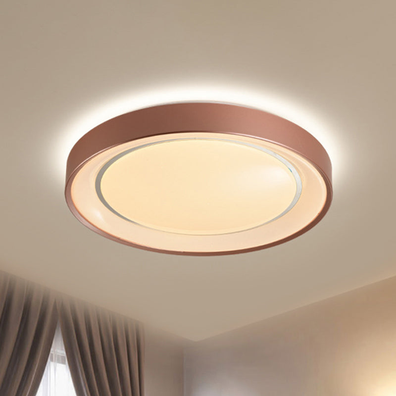 Champagne Disc Flush Mount Lamp 19.5" Dia Simplicity Metallic LED Ceiling Flush Light Clearhalo 'Ceiling Lights' 'Close To Ceiling Lights' 'Close to ceiling' 'Flush mount' Lighting' 292247