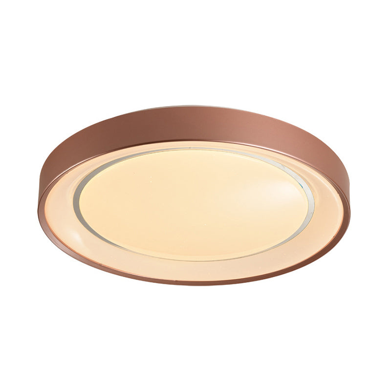 Champagne Disc Flush Mount Lamp 19.5" Dia Simplicity Metallic LED Ceiling Flush Light Clearhalo 'Ceiling Lights' 'Close To Ceiling Lights' 'Close to ceiling' 'Flush mount' Lighting' 292250