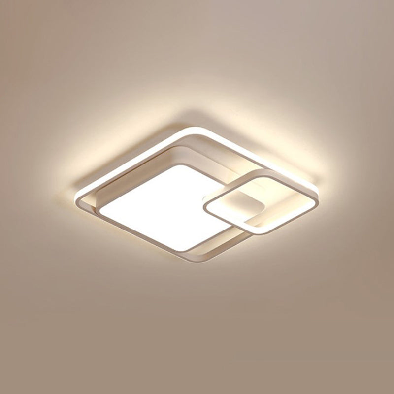 16"/19"/35.5" W White Rectangle Ceiling Light High Penetrated Acrylic LED Modern Flushmount in Warm/White/3 Color Light White Clearhalo 'Ceiling Lights' 'Close To Ceiling Lights' 'Close to ceiling' 'Flush mount' Lighting' 292278