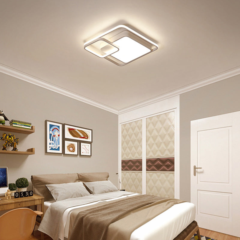 16"/19"/35.5" W White Rectangle Ceiling Light High Penetrated Acrylic LED Modern Flushmount in Warm/White/3 Color Light Clearhalo 'Ceiling Lights' 'Close To Ceiling Lights' 'Close to ceiling' 'Flush mount' Lighting' 292281