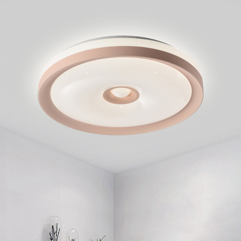 Macaron Grey/Pink/Brown Round Flush Light High Penetrated Acrylic LED Ceiling Mount Lamp in Third Gear Clearhalo 'Ceiling Lights' 'Close To Ceiling Lights' 'Close to ceiling' Lighting' 292300