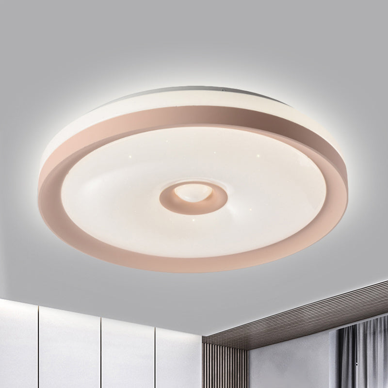 Macaron Grey/Pink/Brown Round Flush Light High Penetrated Acrylic LED Ceiling Mount Lamp in Third Gear Clearhalo 'Ceiling Lights' 'Close To Ceiling Lights' 'Close to ceiling' Lighting' 292301