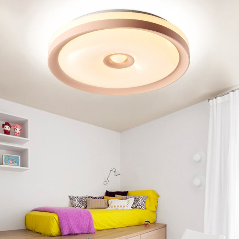 Macaron Grey/Pink/Brown Round Flush Light High Penetrated Acrylic LED Ceiling Mount Lamp in Third Gear Clearhalo 'Ceiling Lights' 'Close To Ceiling Lights' 'Close to ceiling' Lighting' 292302