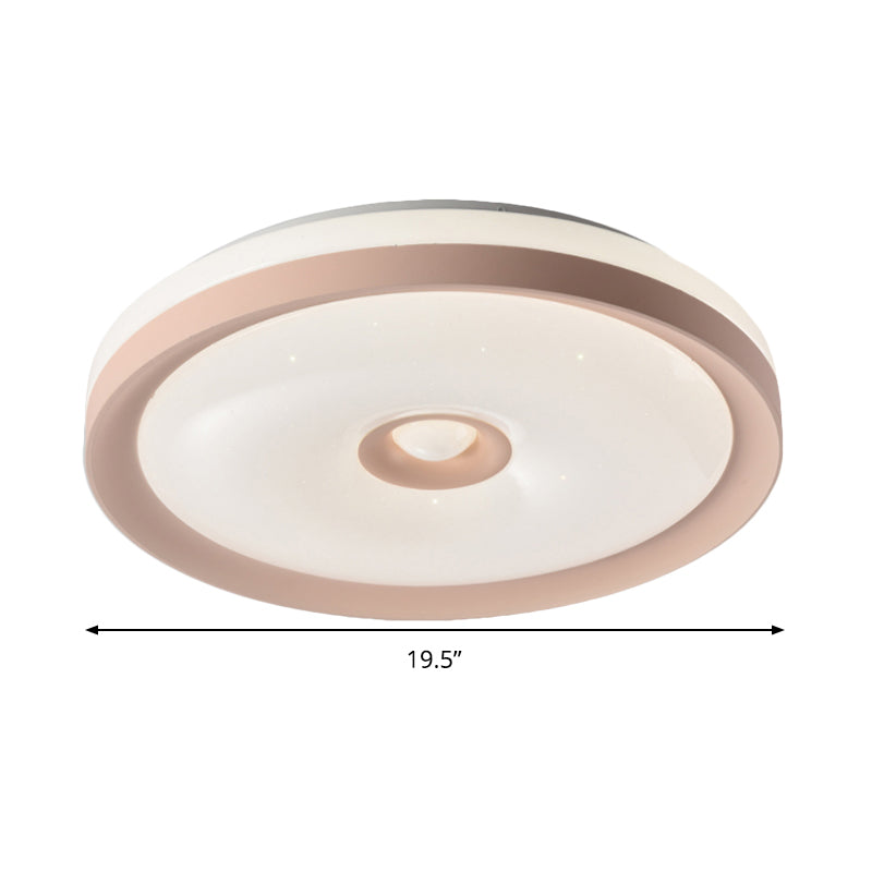 Macaron Grey/Pink/Brown Round Flush Light High Penetrated Acrylic LED Ceiling Mount Lamp in Third Gear Clearhalo 'Ceiling Lights' 'Close To Ceiling Lights' 'Close to ceiling' Lighting' 292304