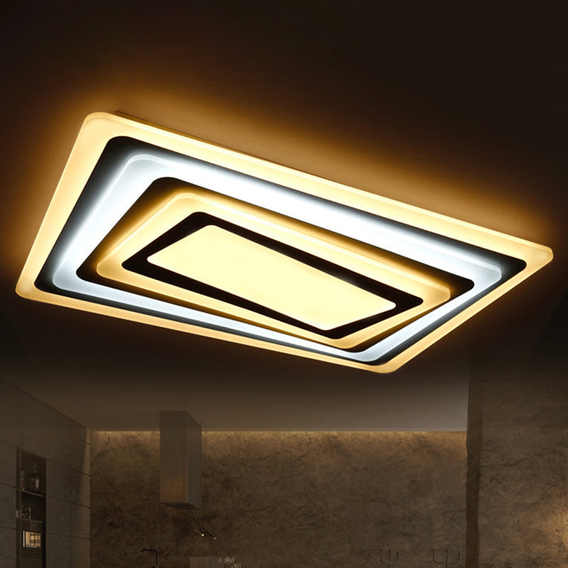 Modern Style LED Ceiling Light Ultrathin Acrylic Shade White Spiral Rectangle Flushmount in Warm/White Light Clearhalo 'Ceiling Lights' 'Close To Ceiling Lights' 'Close to ceiling' 'Flush mount' Lighting' 292357