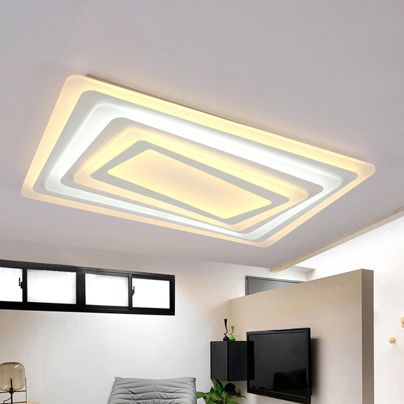 Modern Style LED Ceiling Light Ultrathin Acrylic Shade White Spiral Rectangle Flushmount in Warm/White Light Clearhalo 'Ceiling Lights' 'Close To Ceiling Lights' 'Close to ceiling' 'Flush mount' Lighting' 292358