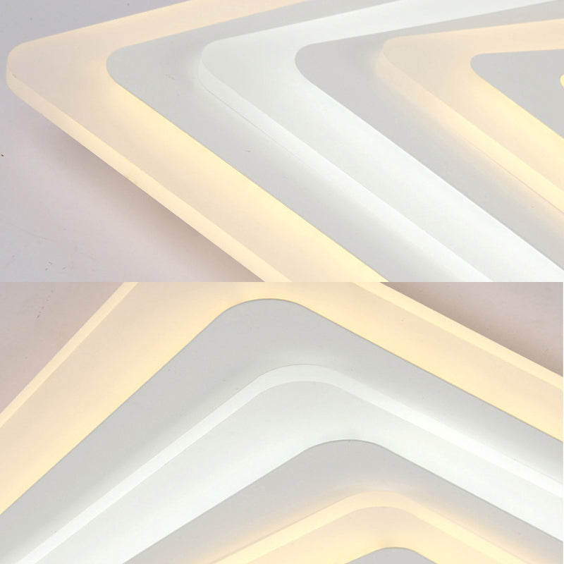 Modern Style LED Ceiling Light Ultrathin Acrylic Shade White Spiral Rectangle Flushmount in Warm/White Light Clearhalo 'Ceiling Lights' 'Close To Ceiling Lights' 'Close to ceiling' 'Flush mount' Lighting' 292362