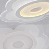 16"/19.5" W Simple 5-Petal LED Flush Lamp Super Thin Opaque Acrylic White Ceiling Lamp in Warm/White Light Clearhalo 'Ceiling Lights' 'Close To Ceiling Lights' 'Close to ceiling' 'Flush mount' Lighting' 292397