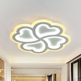 White Clover Ceiling Mount Lamp 19.5"/23.5" W Modern Style LED Metallic Flushmount in Warm/White Light Clearhalo 'Ceiling Lights' 'Close To Ceiling Lights' 'Close to ceiling' 'Flush mount' Lighting' 292424