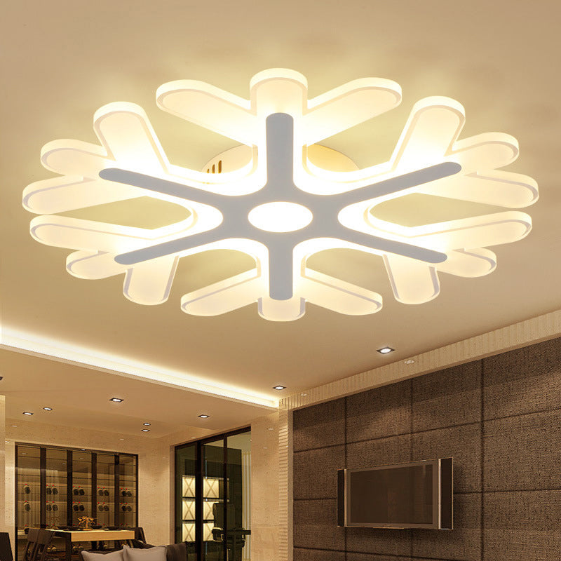 White Coral Flush Ceiling Light 16"/19.5" Dia Modernism Slim Acrylic LED Flush Lamp in Warm/White/3 Color Light Clearhalo 'Ceiling Lights' 'Close To Ceiling Lights' 'Close to ceiling' 'Flush mount' Lighting' 292431