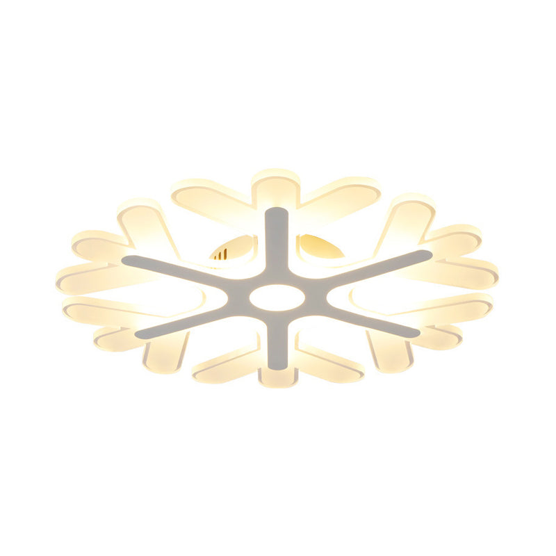 White Coral Flush Ceiling Light 16"/19.5" Dia Modernism Slim Acrylic LED Flush Lamp in Warm/White/3 Color Light Clearhalo 'Ceiling Lights' 'Close To Ceiling Lights' 'Close to ceiling' 'Flush mount' Lighting' 292434