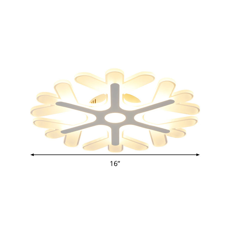 White Coral Flush Ceiling Light 16"/19.5" Dia Modernism Slim Acrylic LED Flush Lamp in Warm/White/3 Color Light Clearhalo 'Ceiling Lights' 'Close To Ceiling Lights' 'Close to ceiling' 'Flush mount' Lighting' 292435