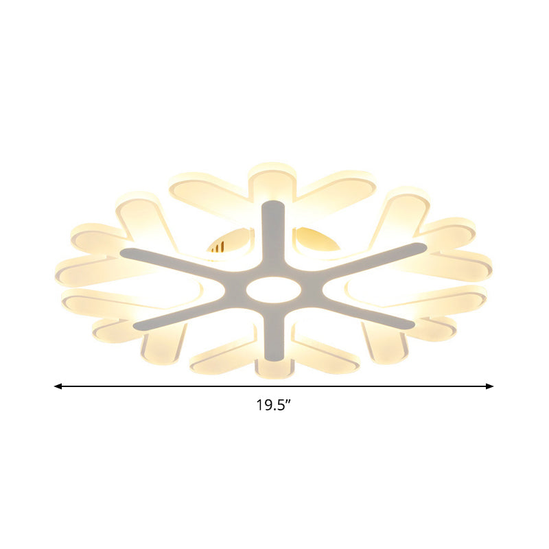 White Coral Flush Ceiling Light 16"/19.5" Dia Modernism Slim Acrylic LED Flush Lamp in Warm/White/3 Color Light Clearhalo 'Ceiling Lights' 'Close To Ceiling Lights' 'Close to ceiling' 'Flush mount' Lighting' 292436