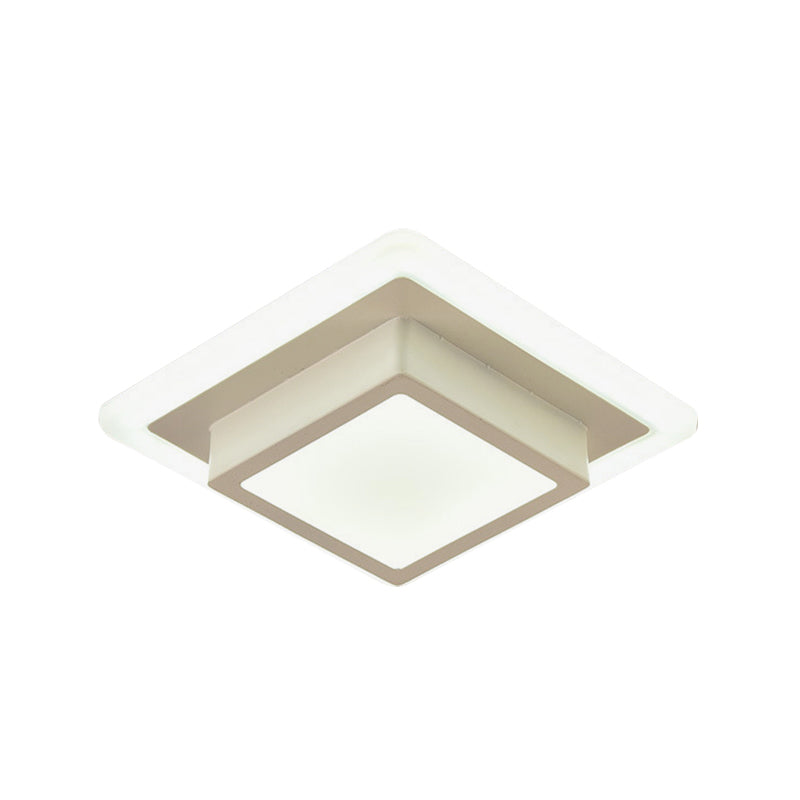 Mini Round/Square Flush Mount Ceiling Light Contemporary Metal LED Black/White Flushmount in Warm/White Light Clearhalo 'Ceiling Lights' 'Close To Ceiling Lights' 'Close to ceiling' 'Flush mount' Lighting' 292460