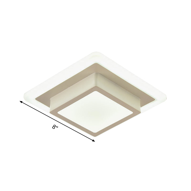 Mini Round/Square Flush Mount Ceiling Light Contemporary Metal LED Black/White Flushmount in Warm/White Light Clearhalo 'Ceiling Lights' 'Close To Ceiling Lights' 'Close to ceiling' 'Flush mount' Lighting' 292461