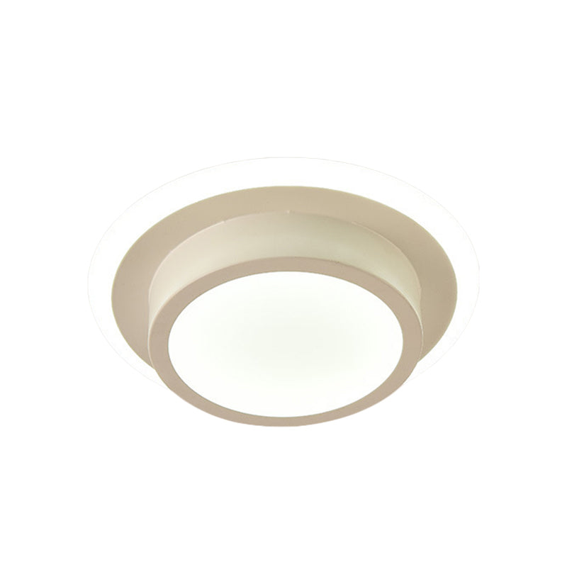 Mini Round/Square Flush Mount Ceiling Light Contemporary Metal LED Black/White Flushmount in Warm/White Light Clearhalo 'Ceiling Lights' 'Close To Ceiling Lights' 'Close to ceiling' 'Flush mount' Lighting' 292466