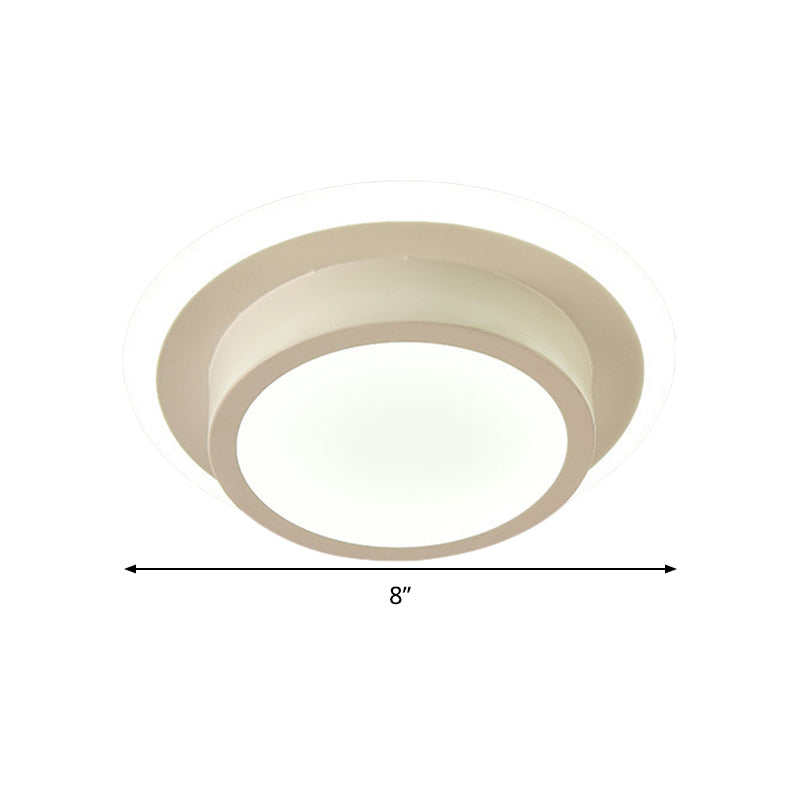 Mini Round/Square Flush Mount Ceiling Light Contemporary Metal LED Black/White Flushmount in Warm/White Light Clearhalo 'Ceiling Lights' 'Close To Ceiling Lights' 'Close to ceiling' 'Flush mount' Lighting' 292467