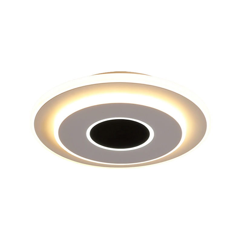 LED Foyer Mini Flush Ceiling Light Modernist Black and White Flush Lamp with Tiered Round/Square Acrylic Shade in Warm/White Light Clearhalo 'Ceiling Lights' 'Close To Ceiling Lights' 'Close to ceiling' 'Flush mount' Lighting' 292493