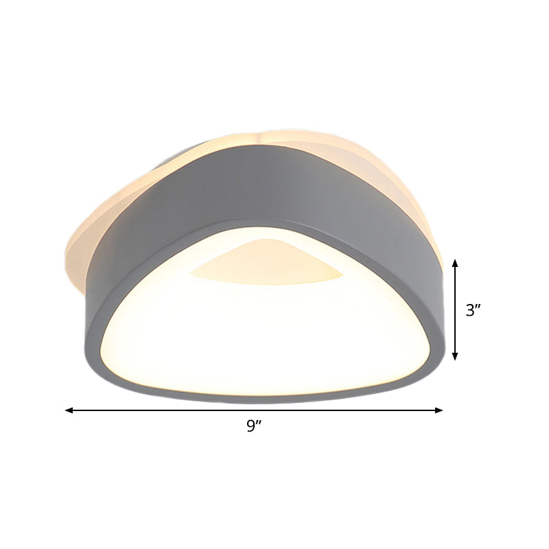 Nordic Hollowed Triangle/Round/Square Flush Lamp Metallic LED Foyer Ceiling Mounted Light in Grey/White Clearhalo 'Ceiling Lights' 'Close To Ceiling Lights' 'Close to ceiling' 'Flush mount' Lighting' 292528