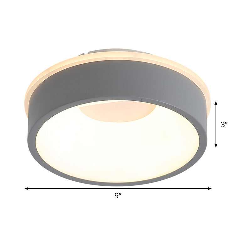 Nordic Hollowed Triangle/Round/Square Flush Lamp Metallic LED Foyer Ceiling Mounted Light in Grey/White Clearhalo 'Ceiling Lights' 'Close To Ceiling Lights' 'Close to ceiling' 'Flush mount' Lighting' 292534