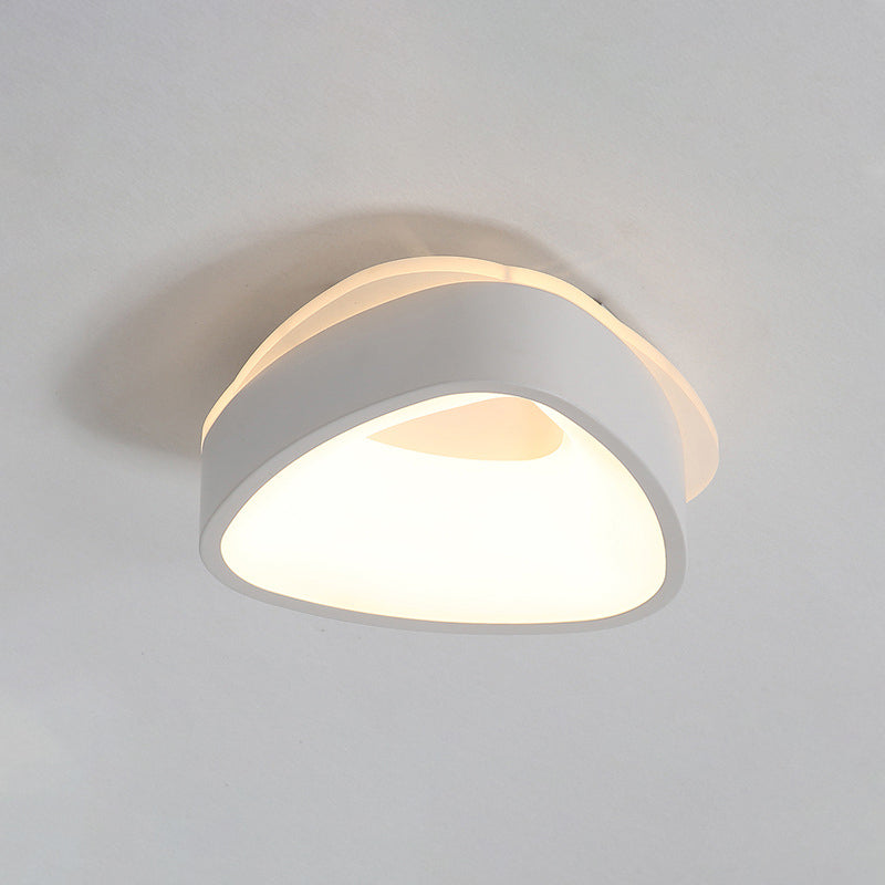 Nordic Hollowed Triangle/Round/Square Flush Lamp Metallic LED Foyer Ceiling Mounted Light in Grey/White Clearhalo 'Ceiling Lights' 'Close To Ceiling Lights' 'Close to ceiling' 'Flush mount' Lighting' 292542